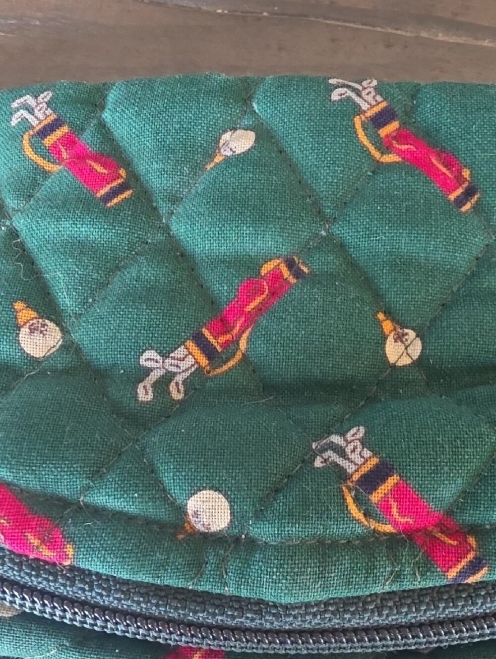 Vera Bradley Green Quilted Crossbody/Fanny Pack Golf Collectible 90s 80s Unique - Picture 4 of 11